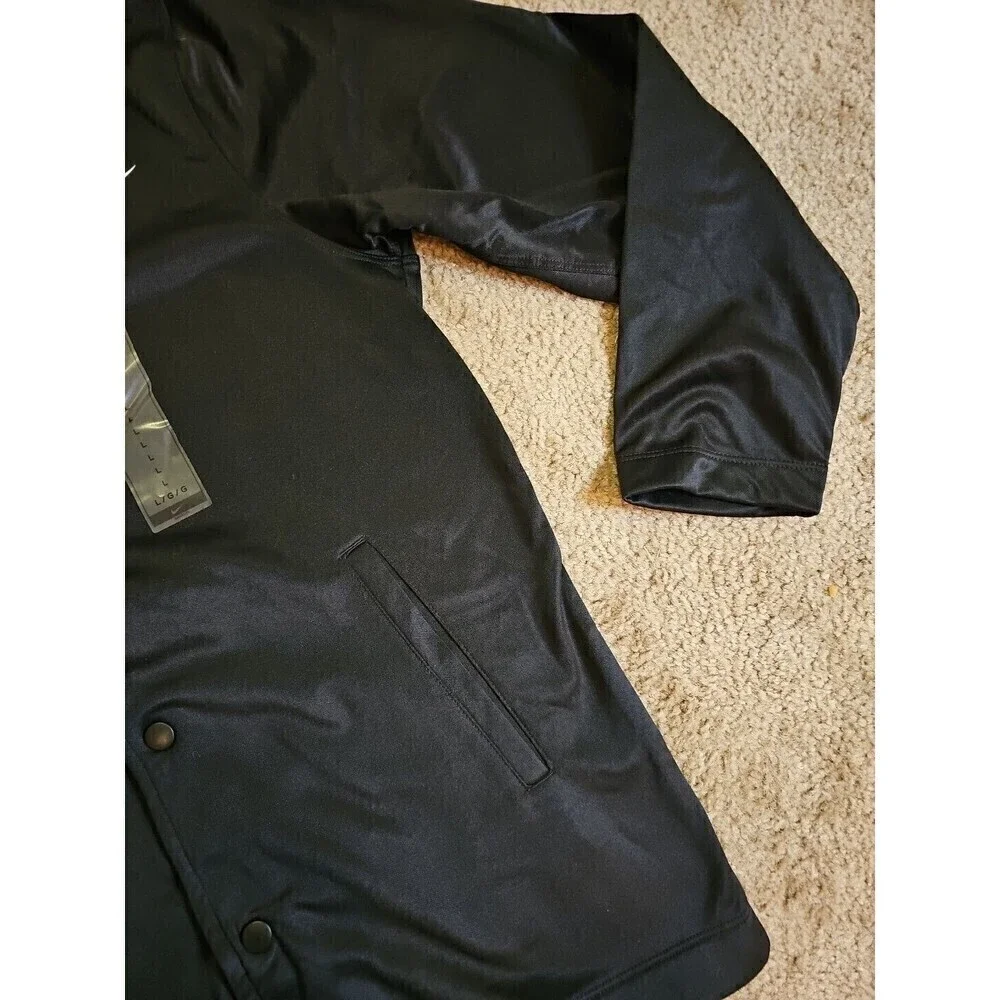Nike Therma Fit Snap Up Jacket Boys Size Medium Black